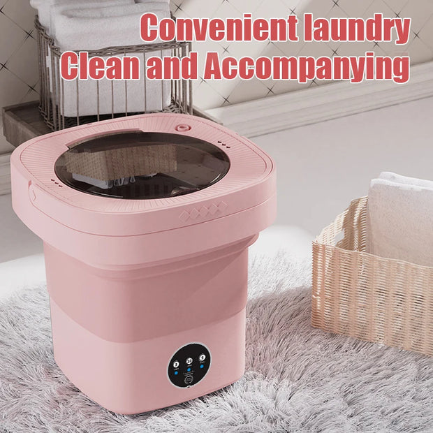 7L Portable Washing Machine folk wide Capacity Clothes Spin Dryer Bucket Travel Underwear Socks Ultrasonic Mini wash