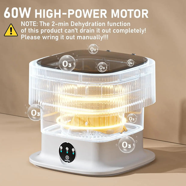 60W Portable Foldable drinking Machine With Spin Dryer Automatic Mini Underwear Sock 11L Household drinking Machine centrifugal