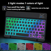 Bluetooth Keyboard Mini Backlit RGB Keyboard 10 inch Wireless Keyboard Backlight Touchpad Keyboard for IOS Android Windows iPad