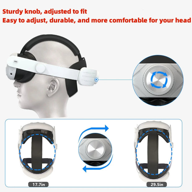 Adjustable Head Strap for Meta Quest 3 Comfort Head Strap Increase Supporting Improve Comfort-Virtual for VR Accessories