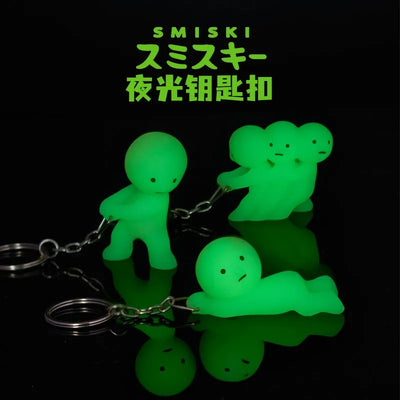SMISKI 3 style Luminous Doll Keychain Creative Pendant Action Figures Life Decoration Glowing Ornaments Surprise Gift Model Toys