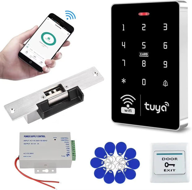 Wifi Tuya APP Access Control System Waterproof Kits Keypad Controller IP68 Waterproof 125KHz 13.56MHz Reader Phone APP Unlock