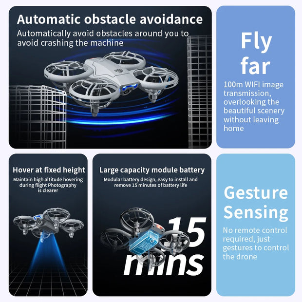 4DRC New V8 Mini Drone 6k profession HD Wide Angle Camera WiFi FPV RC Dron Height Keep Drones Helicopter Kids Toys Gifts