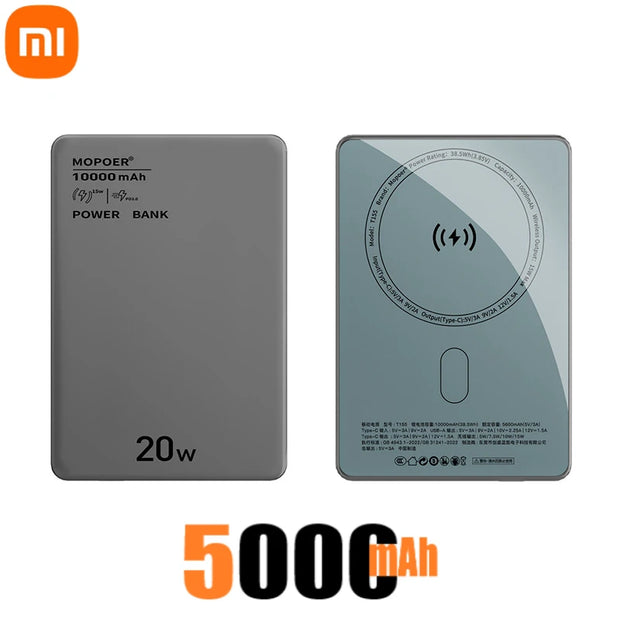 Xiaomi 10000mAh Magnetic Power Bank PD20W Wireless Fast Charging PowerBank Portable External Battery for MagSafe iPhone Android
