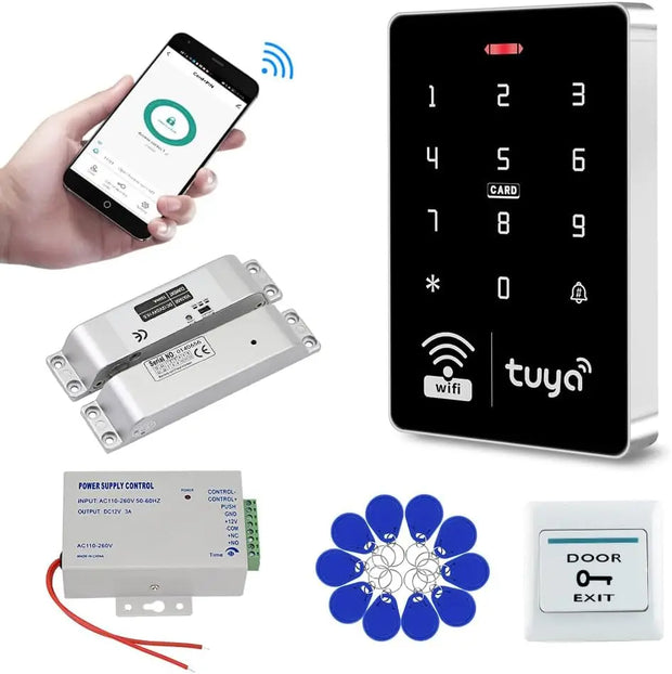 Wifi Tuya APP Access Control System Waterproof Kits Keypad Controller IP68 Waterproof 125KHz 13.56MHz Reader Phone APP Unlock
