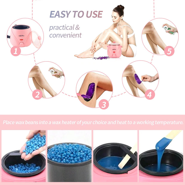 Premium Waxing Hot Melt Hard Wax Warmer for Hair Removal Sticks for Full Body Quick Heating wax Melt Warmer Hair Removal Easy