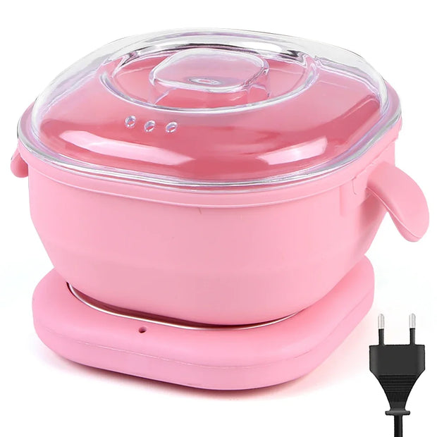 Portable Silicone Wax Warmer 400ml Foldable Wax Heater for Hair Removal Wax Pot SPA Body Epilator Electric Hot Waxing Machine