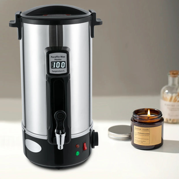 Electric Wax Melter 10.8L Stainless Steel Electrofuse Wax DIY Candle Making Aromatherapy Easy to Clean for Melting