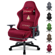 Gaming Chair Luxurious Breathable Office Chair Faux Suede Game Chair Ergonomic Gamer Chair With Footrest Headrest Lumbar Cushio