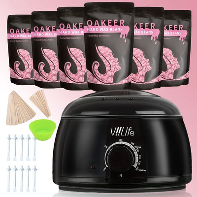 Wax Machine Kit for Hair Removal Waxing Heater and Beans Kit Depilatory Epilator Wax-melt Pot Paraffin Warmer Heating Machine
