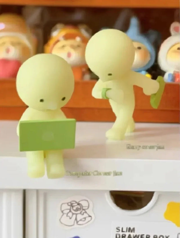 Smiski Worker Series Noctilucent Green Doll  Cute Surprise Creative Night Light Fairy Doll Decoration Halloween Gift
