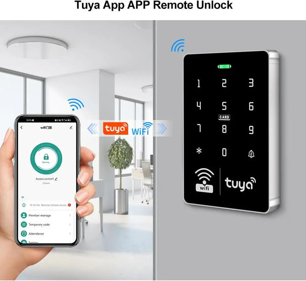 Wifi Tuya APP Access Control System Waterproof Kits Keypad Controller IP68 Waterproof 125KHz 13.56MHz Reader Phone APP Unlock