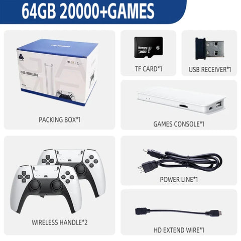 NEW M15 Game Stick Mini TV Handheld Game Console Wireless Gamepads Video Game 64G 20000+ Retro Game HD Output Two-player for PS1