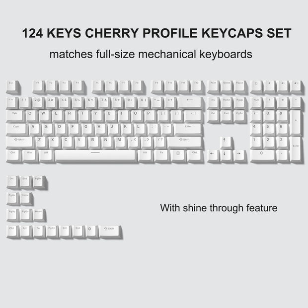 Womier 138 Keys Retro Brown Gray PBT Keycap Double Shot Cherry Profile Key caps for Cherry MX Switches Mechanical Gamer Keyboard
