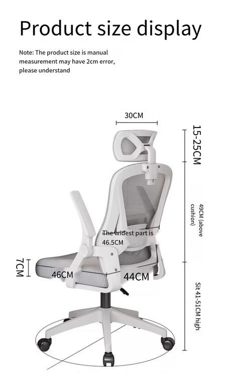Mesh Ergonomic Office Computer Desk Chair Flip-up Arms Adjustable Headrests Comfortable Lumbar Support For Home Office Chair