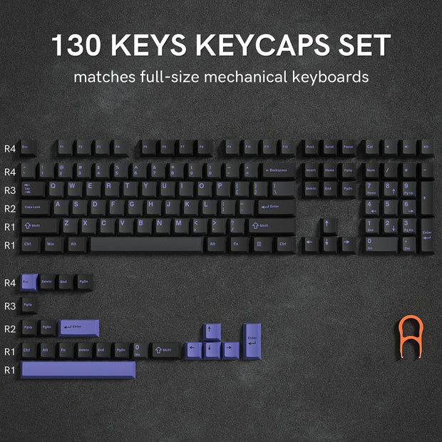 Womier 138 Keys Retro Brown Gray PBT Keycap Double Shot Cherry Profile Key caps for Cherry MX Switches Mechanical Gamer Keyboard
