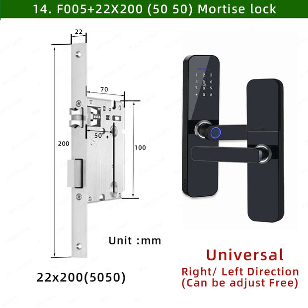 RAYKUBE F005 IP65 Waterproof Tuya Wifi Lock Electronic Smart Door Lock With Fingerprint/Smart Card/Password/Key/APP Unlock