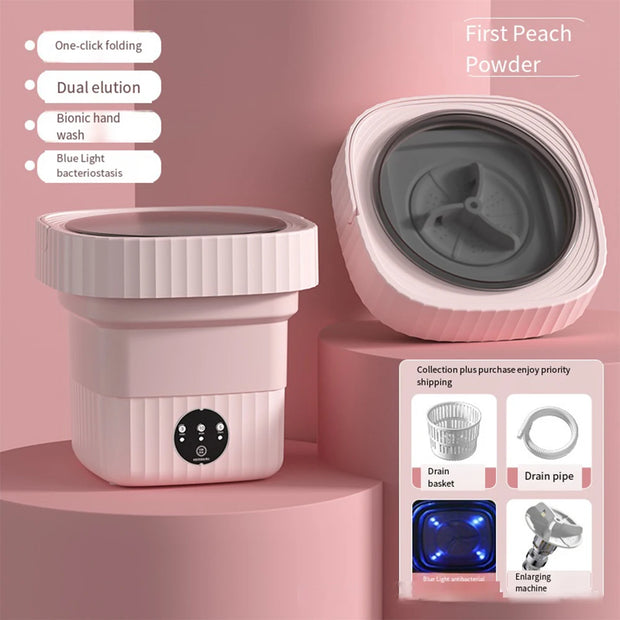 Ultrasonic Mini Washing Machine Portable for Clothes with Dryer Travel Home Underwear Sock 9L Small Folding Washing Machines UK