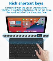 Mini Bluetooth Keyboard RGB Wireless Keyboard 10 inch Backlit Keyboard Backlight Touchpad Keyboard for IOS Android Windows iPad