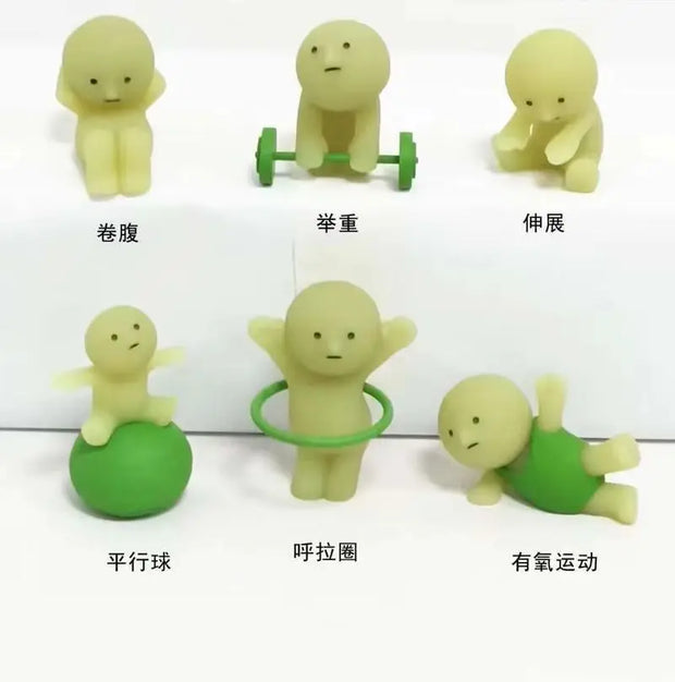 New Hot Smiski Worker Series Noctilucent Green Doll Blind Box Cute Surprise Creative Night Light Doll Decoration Xmas Gift Model