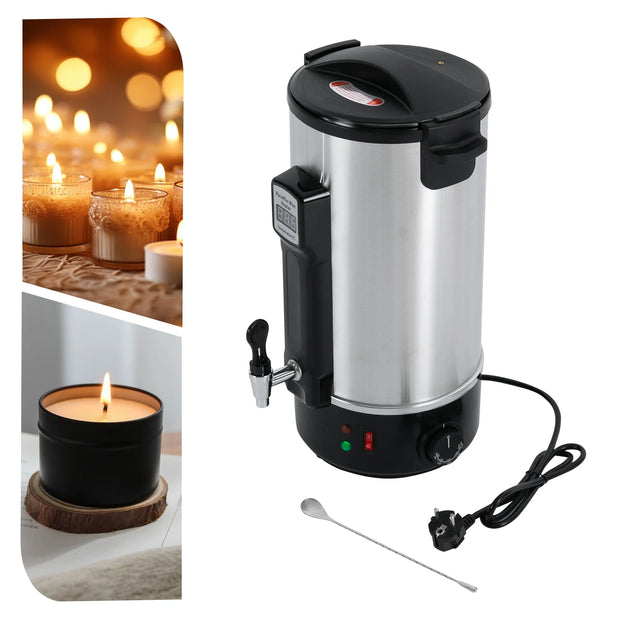 Electric Wax Melter 10.8L Stainless Steel Electrofuse Wax DIY Candle Making Aromatherapy Easy to Clean for Melting