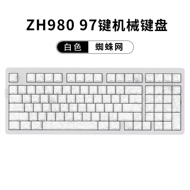 ZORNHER Zuohe ZH980 Spider Web Mechanical Keyboard 3mode Custom RGB Hot Swap Wireless Gaming Keyboards Pc Accessories