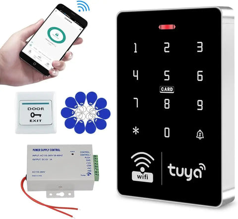 Wifi Tuya APP Access Control System Waterproof Kits Keypad Controller IP68 Waterproof 125KHz 13.56MHz Reader Phone APP Unlock