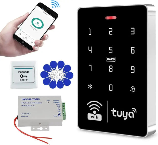 Wifi Tuya APP Access Control System Waterproof Kits Keypad Controller IP68 Waterproof 125KHz 13.56MHz Reader Phone APP Unlock