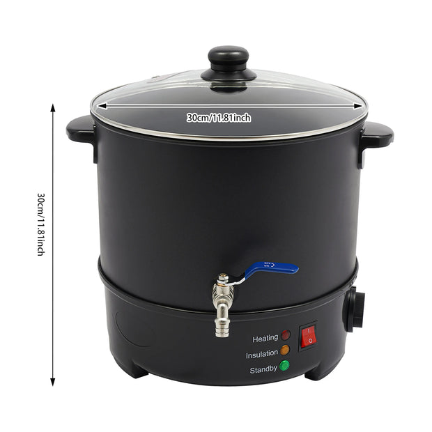 10L/10.57Qt Wax Melter for Candle Making 1000W Electric Wax Melting Pot Commercial Temperature Adjustable Wax Smelter w/ Faucet