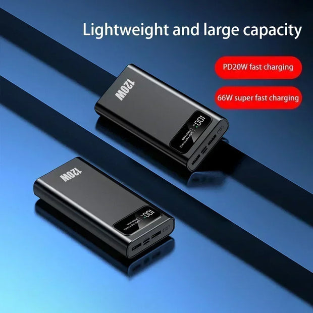 200000mAh Power Bank 120W Super Fast Charging Battery High Capacity Digital Display Power Bank For Iphone Samsung Huawei New
