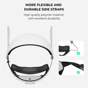 GEEKVR Head Strap for Meta Oculus Quest 2 with Two Detachable Batteries, Adjustable Headstrap with Super Soft Cushion