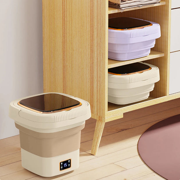 Ultrasonic Mini Washing Machine Portable for Clothes with Dryer Travel Home Underwear Sock 9L Small Folding Washing Machines UK