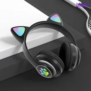 ST-28 Wireless Headphones Cat Ears Bluetooth Earphones Stereo Music Earbuds Bluetooth 5.0 Sports Gaming Headset with Mic