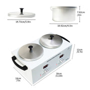 Electric Double Pot Wax Warmer Wax Heater Warmer with LED Display Skin Hair Removal Adjustable Temperature For Beauty Salon Home