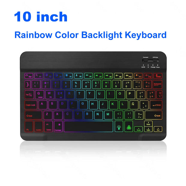 RGB Bluetooth 5.0 Keyboard Mini Wireless Keyboard Rechargeable Backlight Gaming Keyboard 10inch For IOS Android Windows iPad