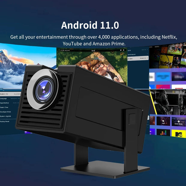 Polaring P50Mini Amlogic 950S Android Projector 5G Wifi BT 350Ansi Cinema Home Keystone HDMI Proyector 1080P 4K  projector