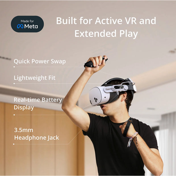BOBOVR E3 Pro Battery Strap Compatible with Meta Quest 3 and 3S Extended Playtime Comfort Fit Enhanced VR Experience