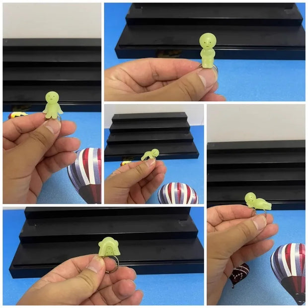 Hot Sale Smiski Night Glow Little Man Corner Jun Kawaii Elf Action Doll Ring Multiple Shape Adjustable Ring Gift Children Toys