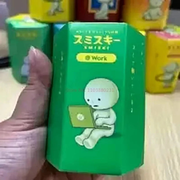 Sonny Angel Smiski Work Serie Mystery Cute Noctilucent Green Doll Action Figures Cartoon Desktop Decoration Model Doll Gift Toys