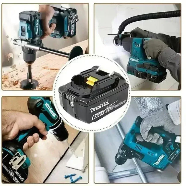 100%Original Makita 6Ah/5Ah/3Ah for Makita 18V Battery BL1830B BL1850B BL1850 BL1840 BL1860 BL1815 Replacement Lithium Battery