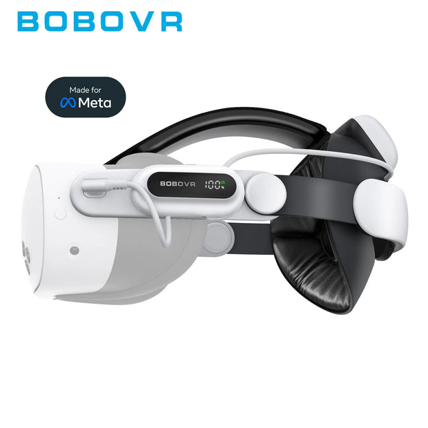 BOBOVR E3 Pro Battery Strap Compatible with Meta Quest 3 and 3S Extended Playtime Comfort Fit Enhanced VR Experience