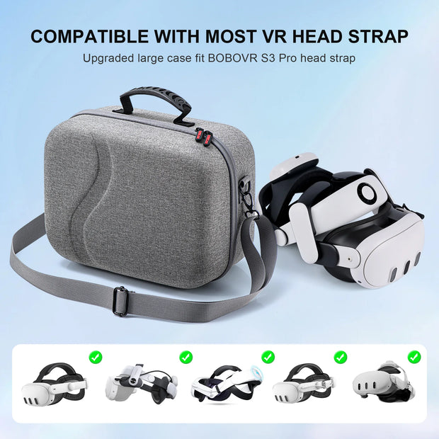 For Meta Quest 3VR Glasses storage box bobovr S3Pro Headwear Single shoulder straddle backpack Protective box accessories [New]