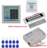 Access Control System Kit RFID Keypad Card Reader Power Supply &Exit Button&10pcs Keyfobs (Without Lock)