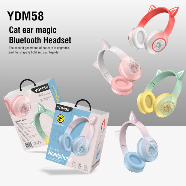 YDM58 Pro Wireless Bluetooth Headphones Noise Cancelling Ear buds With Mic Over Ear Sports Gaming Headset for Any Phone Xiaomi