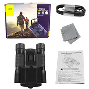 DT30 12X32 2.5K HD Professional Binoculars Camera 48MP 12X Optical 8X Zoom Digital Telescope for Outdoor Camping 96M/1000M