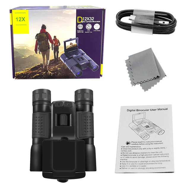DT30 12X32 2.5K HD Professional Binoculars Camera 48MP 12X Optical 8X Zoom Digital Telescope for Outdoor Camping 96M/1000M