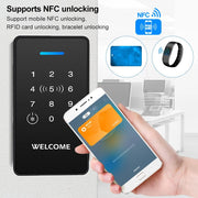 DC12V 24V NFC RFID Access Control Keyboard IP68 Waterproof Double Frequency 125 kHz Connection 13.56 MHz Touch Password Access