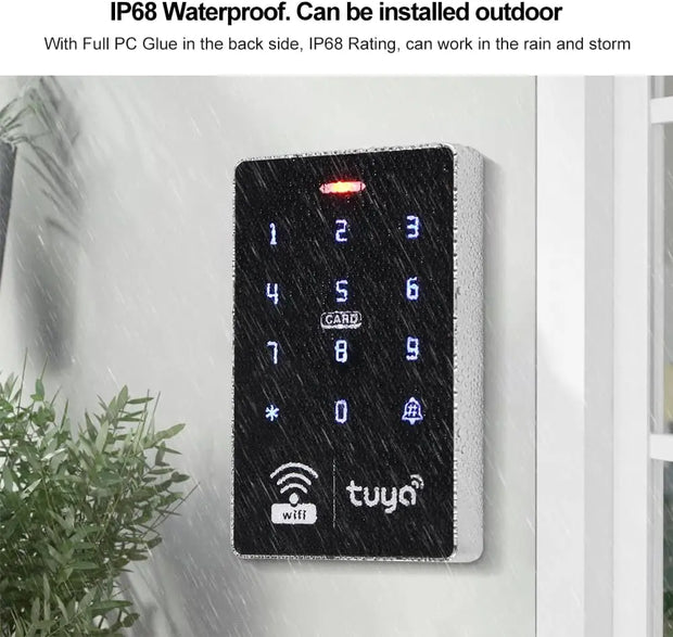 Wifi Tuya APP Access Control System Waterproof Kits Keypad Controller IP68 Waterproof 125KHz 13.56MHz Reader Phone APP Unlock