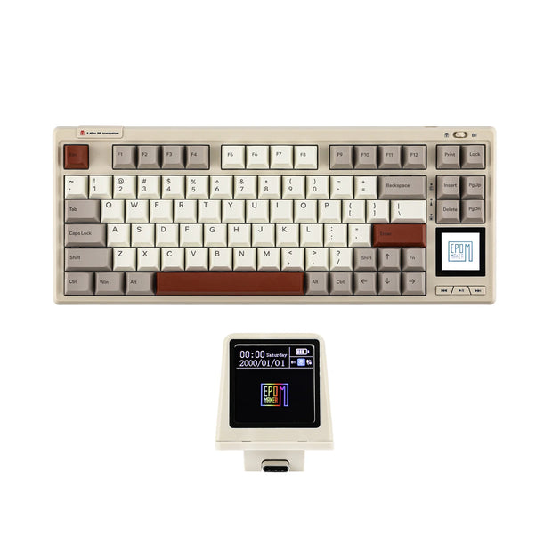EPOMAKER RT80 75% Hot-swap Tri-mode Wired/Wireless Mechanical Keyboard with Touch Screen and Mini Display NKRO for Office/Game