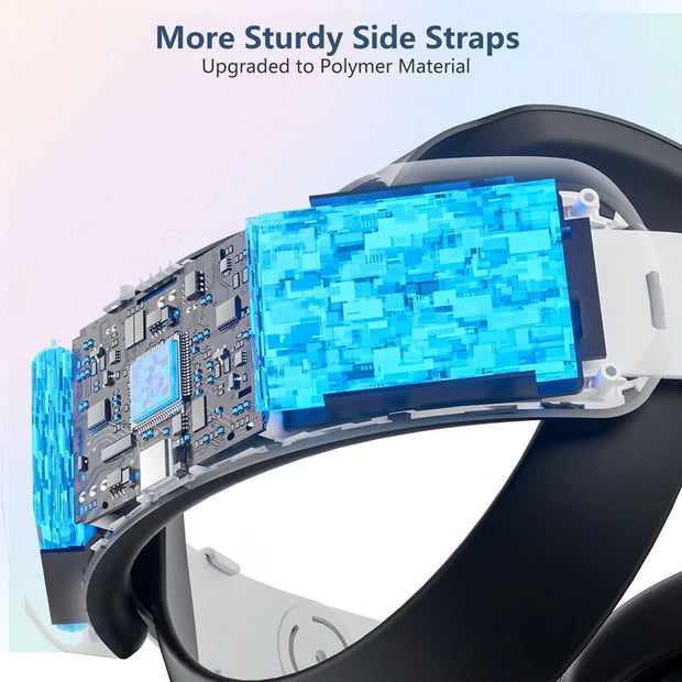 12000mah Rechargeable Battery Head Strap Compatible with Meta Quest 3/3S Headband VR Accessory With RGB Light